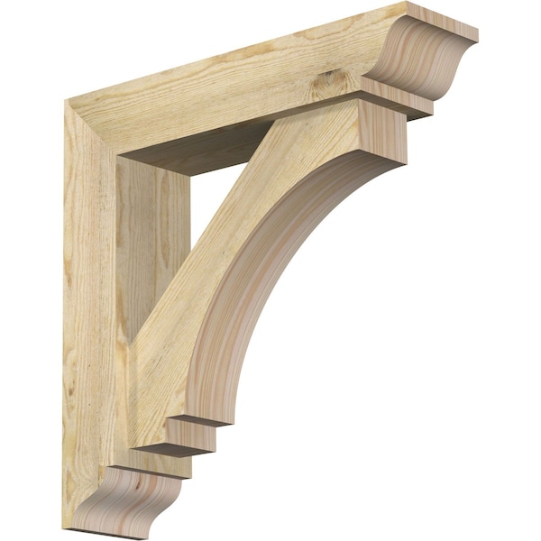 Ekena Millwork Imperial Traditional Rough Sawn Bracket w/ Offset Brace, Douglas Fir, 6"W x 24"D x 24"H BKT0604X24X24IMP01RDF - main